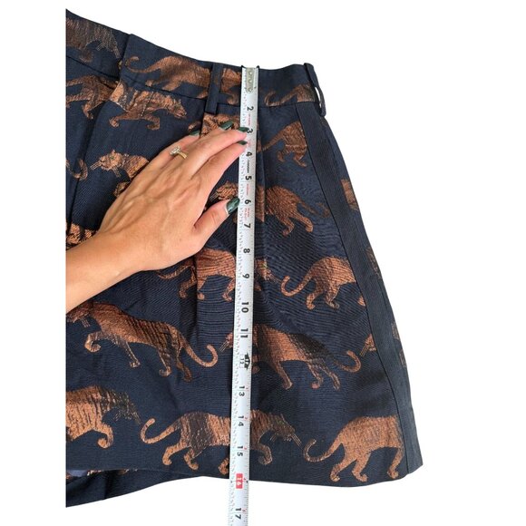 MARC BY MARC JACOBS Jaguar Print High Waist Wool Blend Shorts Size 6 - Picture 4 of 13